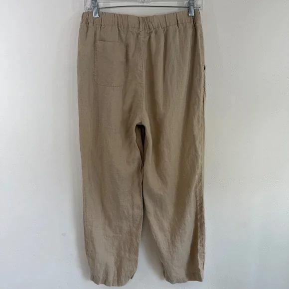 Quince 100% European Linen Pants Sz S Flax Beige Coastal Minimalist Euro Summer - Picture 5 of 12